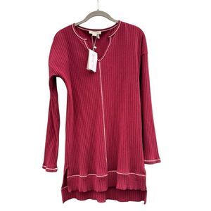 NWT Simply Noelle Women's Burgandy Long Sleeve Tunic Top Size XS 4-6